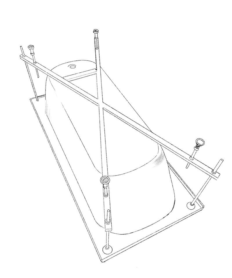Схема сборки каркаса ванны